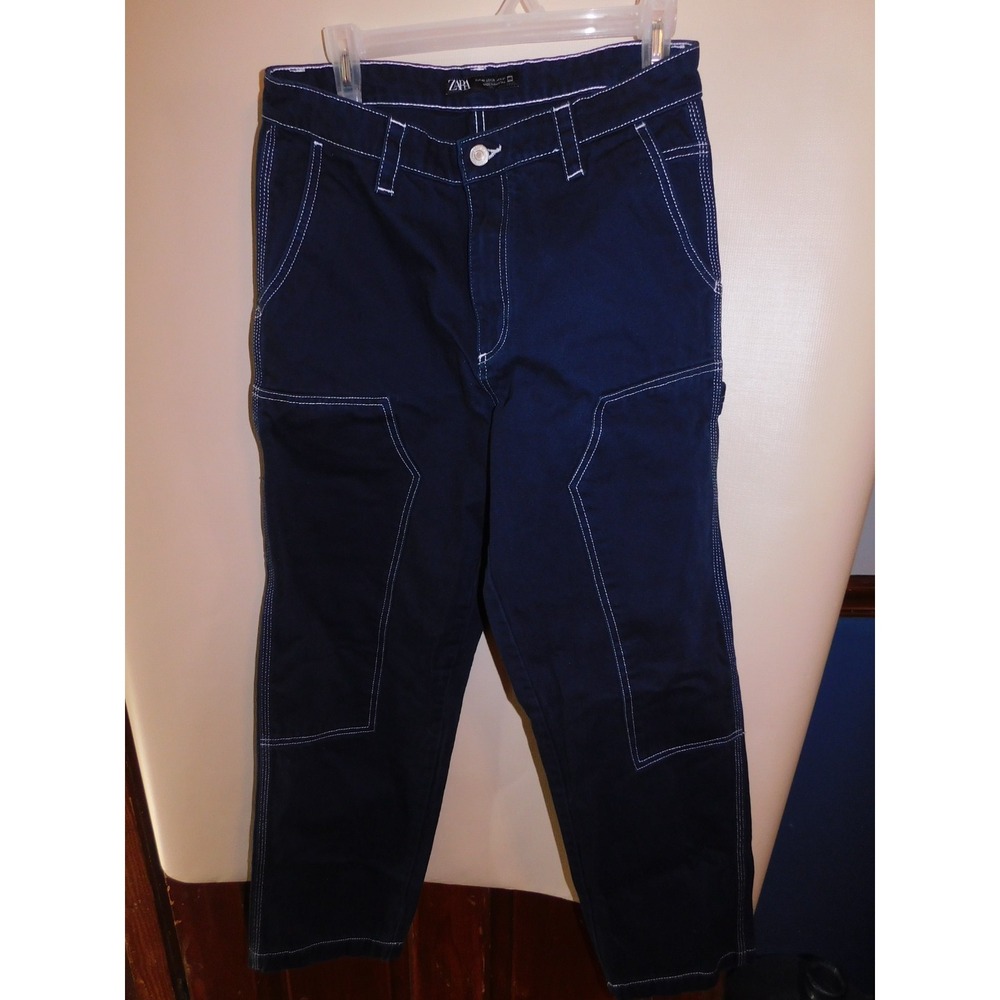 Men's Zara Cargo Denim Topstitch Jeans Size US 31